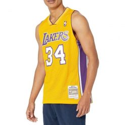 Koszulka do koszykówki męska Mitchell & Ness NBA Swingman Home Jersey Lakers 99. Brązowe t-shirty sportowe męskie Mitchell & Ness, m, z jersey, bez ramiączek, do koszykówki. W wyprzedaży za 398.50 zł.