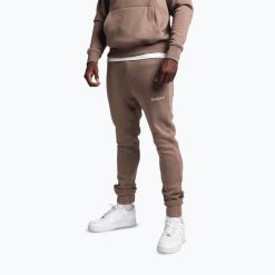 Spodnie męskie BOXRAW Johnson. Brązowe spodnie materiałowe męskie BOXRAW, bez wzorów, z bawełny, eleganckie. Za 309.99 zł.
