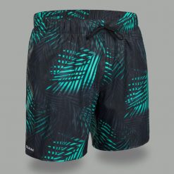 Spodenki surfingowe męskie Olaian 100 Palm 15". Niebieskie kąpielówki męskie OLAIAN, m, bez wzorów, z materiału. Za 49.99 zł.