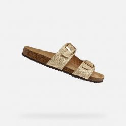 Sandały GEOX D BRIONIA Beżowy. Żółte obuwie trekkingowe damskie Geox. Za 315.99 zł.