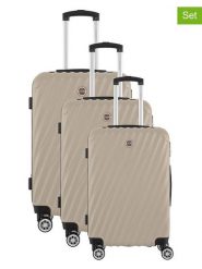 Geographical Norway 3-częściowy zestaw "Swap" w kolorze kremowym rozmiar: onesize. Brązowe walizki Geographical Norway, bez wzorów, z materiału. Za 347.99 zł.