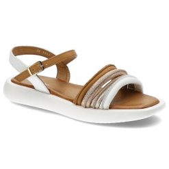 Białe Sandały Maciejka Wygodne Skórzane Buty. Białe sandały damskie Maciejka, z aplikacjami, z bawełny, bez obcasa. Za 175.00 zł.