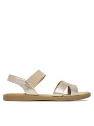 Lasocki Sandały WI23-3096-02 Złoty. Żółte sandały damskie Lasocki, bez wzorów, ze skóry, bez obcasa, na płaskiej podeszwie. Za 139.99 zł.
