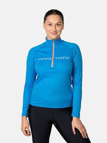 KARI TRAA Koszulka funkcyjna "Ella" w kolorze niebieskim rozmiar: M. Niebieskie bluzki sportowe damskie Kari Traa, m, bez wzorów, bez ramiączek. Za 148.96 zł.