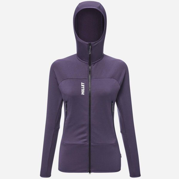 Bluza turystyczna damska Millet Fusion Grid Hoodie active fit Polartec PowerGrid. Czarne bluzy z kapturem damskie Millet, s, z elastanu. Za 578.51 zł.