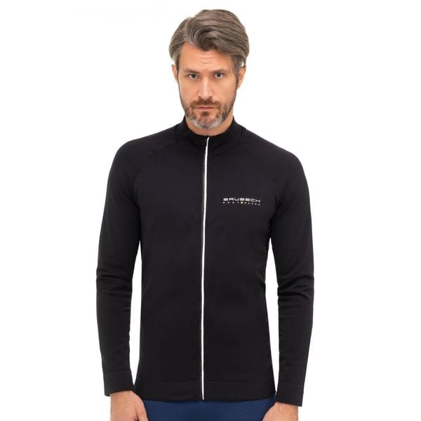 Bluza dresowa termoaktywna rozpinana męska Brubeck Athletic. Czarne bluzy bez kaptura męskie Brubeck, bez wzorów, z dresówki, bez kołnierzyka, bez ramiączek. Za 239.99 zł.