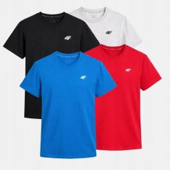 T-SHIRT MĘSKI 4F KOSZULKA ZESTAW KOMPLET 4PAK TTSHM3341. T-shirty sportowe męskie 4f, m, z bawełny, bez ramiączek, na fitness i siłownię. Za 116.00 zł.