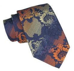 Klasyczny Krawat Męski - ALTIES - Duży Wzór, Jesienne Kolory. Krawaty i muchy męskie Alties, bez wzorów, z tkaniny, eleganckie. Za 49.00 zł.
