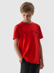 4F T-shirt z nadrukiem dziecięcy 4F x Robert Lewandowski - czerwony 164 (13-14 lat). Czerwone koszulki dziewczęce 4f, m, bez wzorów, z bawełny, bez ramiączek. W wyprzedaży za 49.99 zł.
