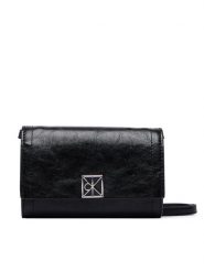 Calvin Klein Torebka Emblem Wallet On Strap LV04F1218G Czarny. Czarne listonoszki damskie CALVIN KLEIN, bez wzorów, ze skóry, bez dodatków. Za 289.99 zł.