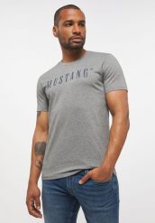 MUSTANG Style Alex C LOGO Tee MĘSKI T-SHIRT KOSZULKA Mid Grey Melange 1013221 4140. Szare t-shirty męskie Mustang, m, bez wzorów, bez kołnierzyka. Za 69.99 zł.