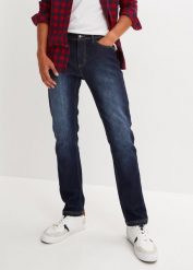 Dżinsy termiczne Regular Fit Straight, z ciepłą spodnią stroną. Niebieskie jeansy męskie bonprix. Za 189.99 zł.