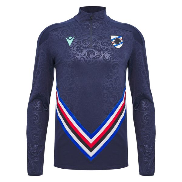Koszulka treningowa Sampdoria Staff 2024/25. Niebieskie t-shirty sportowe męskie Macron, l, bez ramiączek, na fitness i siłownię. Za 238.00 zł.
