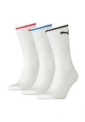 Skarpety Puma Sport Crew Stripe 3Pack białe. Białe skarpetki damskie Puma, bez wzorów, z bawełny. Za 45.99 zł.