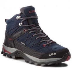 Buty CMP Rigel Mid 3Q12947-62BN niebieskie. Niebieskie buty trekkingowe męskie z gumy, bez zapięcia. W wyprzedaży za 587.88 zł.