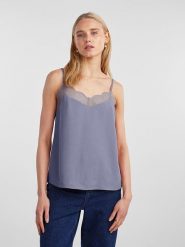 Pieces Top "Pctiffany" w kolorze fioletowym rozmiar: XS. Różowe topy damskie Pieces, xs, bez wzorów, z koronki, bez kołnierzyka. Za 48.28 zł.