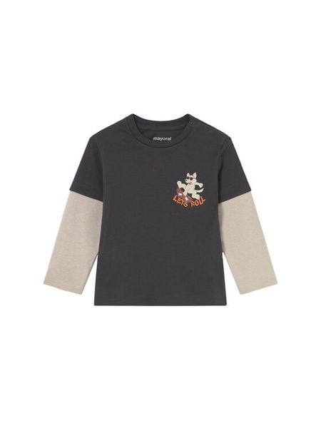 Mayoral Bluzka 2062 Czarny Regular Fit. Czarne t-shirty chłopięce Mayoral, bez wzorów, z bawełny, bez ramiączek. Za 79.99 zł.