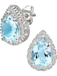 Revoni Złote kolczyki-wkrętki z diamentami i topazami rozmiar: onesize. Niebieskie kolczyki damskie Revoni, z diamentem, złote. Za 2,261.99 zł.