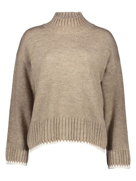 More & More Sweter w kolorze beżowym rozmiar: 46. Brązowe golfy damskie MORE & MORE, bez wzorów, bez ramiączek. Za 156.98 zł.