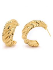 MOODE Kolczyki-półkreole "Calista" rozmiar: onesize. Żółte kolczyki damskie MOODE, ze stali. Za 43.99 zł.