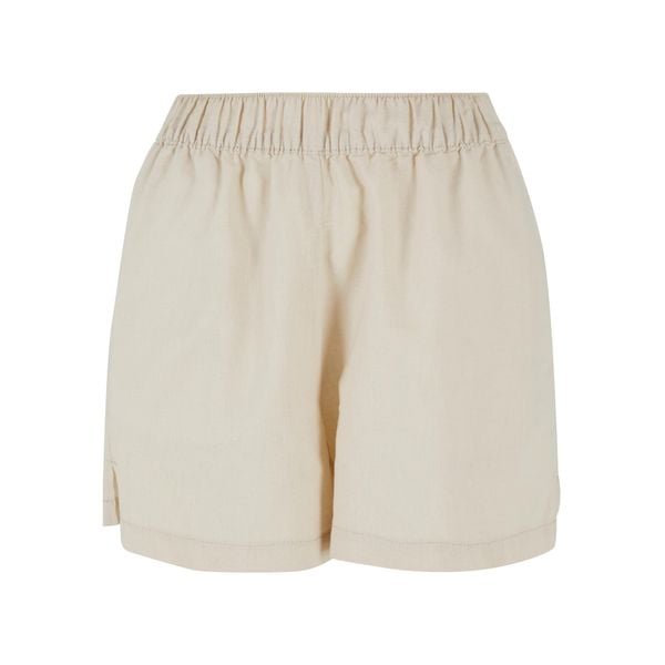 Krótkie spodenki z mieszanki lnu dla kobiet Urban Classics. Szare szorty damskie Urban Classics, bez wzorów. Za 134.50 zł.