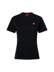 HUGO Koszulka - Damacia Kobiety Bawełna czarny, M. Czarne t-shirty damskie Hugo, m, z aplikacjami, z bawełny, bez kołnierzyka. Za 229.95 zł.