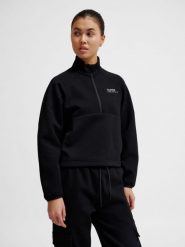 Damska bluza z zamkiem błyskawicznym Hummel Tech Fleece Boxy. Czarne bluzy z kapturem damskie HUMMEL, na wiosnę, m, z bawełny. Za 352.50 zł.