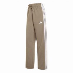 Spodnie Adidas Sport W 3S Fl Oh Pt Damskie. Brązowe spodnie materiałowe damskie Adidas, bez wzorów, z bawełny, sportowe. Za 296.99 zł.