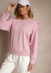 Różowa Bluza z Wiskozą z Szerokimi Ramionami Alioris. Czerwone bluzy bez kaptura damskie Renee, z jeansu. Za 69.99 zł.