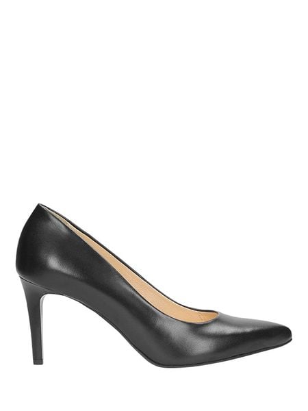 Wojas Skórzane czółenka w kolorze czarnym rozmiar: 38. Czarne czółenka damskie Wojas, bez wzorów, ze skóry, bez obcasa, na szpilce. Za 289.45 zł.