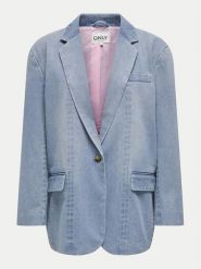 ONLY Marynarka Cory 15338592 Niebieski Loose Fit. Niebieskie marynarki i żakiety damskie Only, l, bez wzorów, z bawełny. Za 259.99 zł.