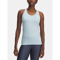 Dasmski Top Na Ramiączkach Under Armour Tech Mesh Racer Tank. Niebieskie topy damskie Under Armour, bez wzorów, z meshu, bez kołnierzyka. Za 129.99 zł.