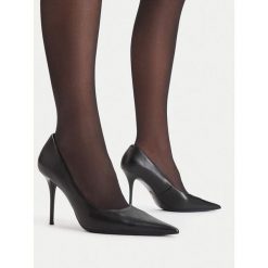 Szpilki GINO ROSSI. Czarne szpilki Gino Rossi, bez wzorów, bez obcasa. Za 349.99 zł.