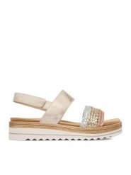 Remonte Sandały CEO-D0Q56-90 Złoty. Żółte sandały damskie Remonte, bez wzorów, ze skóry, bez obcasa, na płaskiej podeszwie. Za 379.99 zł.