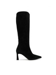 Pollini Kozaki SA26077M0NTA0000 Czarny. Czarne kozaki damskie Pollini, ze skóry, bez obcasa, na słupku. Za 2,729.00 zł.