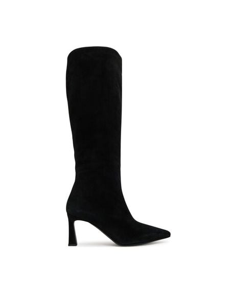 Pollini Kozaki SA26077M0NTA0000 Czarny. Czarne kozaki damskie Pollini, ze skóry, bez obcasa, na słupku. Za 2,729.00 zł.