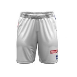Krótki strój zewnętrzny oficjalnej drużyny France 2024/25. Białe szorty męskie ERREA, bez wzorów, z materiału, eleganckie. Za 163.00 zł.