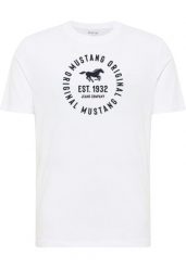 Męski T-Shirt Mustang Style Alex General White 1017992 2045. Białe t-shirty męskie Mustang, m, bez wzorów, bez kołnierzyka. Za 79.99 zł.