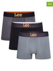 LEE Underwear Bokserki (3 pary) "Lucan" w kolorze szaro-czarnym rozmiar: L. Czarne bokserki męskie LEE Underwear, bez wzorów. Za 78.28 zł.