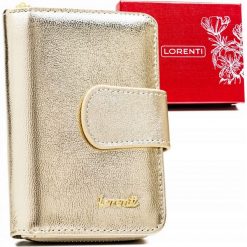Portfel skórzany Lorenti 76115 złoty. Żółte portfele damskie LORENTI, bez wzorów, ze skóry. Za 99.99 zł.