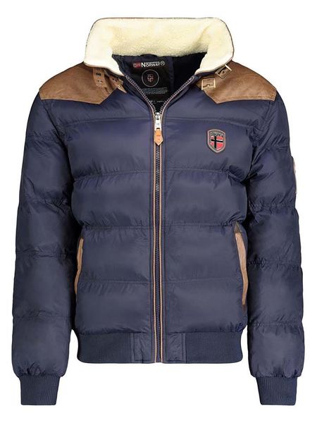 Geographical Norway Kurtka pikowana "Abramovitch" w kolorze granatowym rozmiar: L. Niebieskie kurtki męskie Geographical Norway, l, z aplikacjami, bez kaptura. Za 280.44 zł.