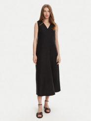 Weekend Max Mara Sukienka codzienna Egoista 2515221072 Czarny Regular Fit. Czarne sukienki damskie Weekend Max Mara, na co dzień, bez wzorów, z wiskozy, bez kołnierzyka, bez ramiączek, proste. Za 1,539.00 zł.