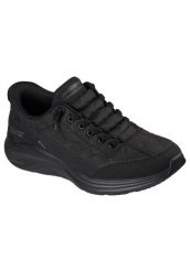 Buty sportowe damskie Skechers Contour Foam. Czarne buty sportowe na co dzień damskie Skechers, bez wzorów, z materiału. Za 369.99 zł.