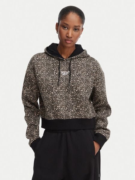 Reebok Bluza Helle RK25713CCW Brązowy Cropped Fit. Brązowe bluzy bez kaptura damskie Reebok, xl, z bawełny. Za 199.99 zł.