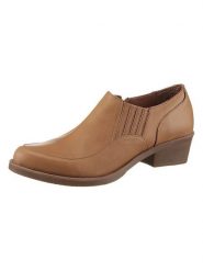 Heine Skórzane botki w kolorze jasnobrązowym rozmiar: 41. Brązowe botki damskie Heine, ze skóry, bez obcasa, bez zapięcia. Za 158.47 zł.