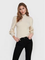 ONLY Sweter Katia 15232494 Beżowy Regular Fit. Brązowe swetry klasyczne damskie Only, m, z wiskozy, bez kołnierzyka. Za 149.99 zł.
