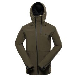 Kurtka męska trekkingowa Alpine Pro Jerd wodoodporna. Zielone kurtki męskie Alpine Pro, m, bez wzorów, sportowe, bez kaptura. W wyprzedaży za 599.00 zł.