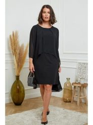 Curvy Lady Sukienka w kolorze czarnym rozmiar: 44/46. Czarne sukienki damskie Curvy Lady, bez wzorów, klasyczne, bez kołnierzyka, bez ramiączek, mini. Za 152.62 zł.