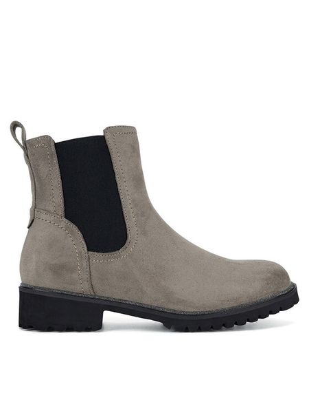 Jenny Fairy Botki WYL3999-1 Szary. Szare botki damskie Jenny Fairy, z materiału, bez obcasa, na płaskiej podeszwie, bez zapięcia. Za 179.99 zł.