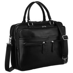 Torba na laptopa Peterson PTN LAP-1508 czarna. Czarne torby na laptopa damskie Peterson, bez wzorów, ze skóry ekologicznej. Za 169.99 zł.